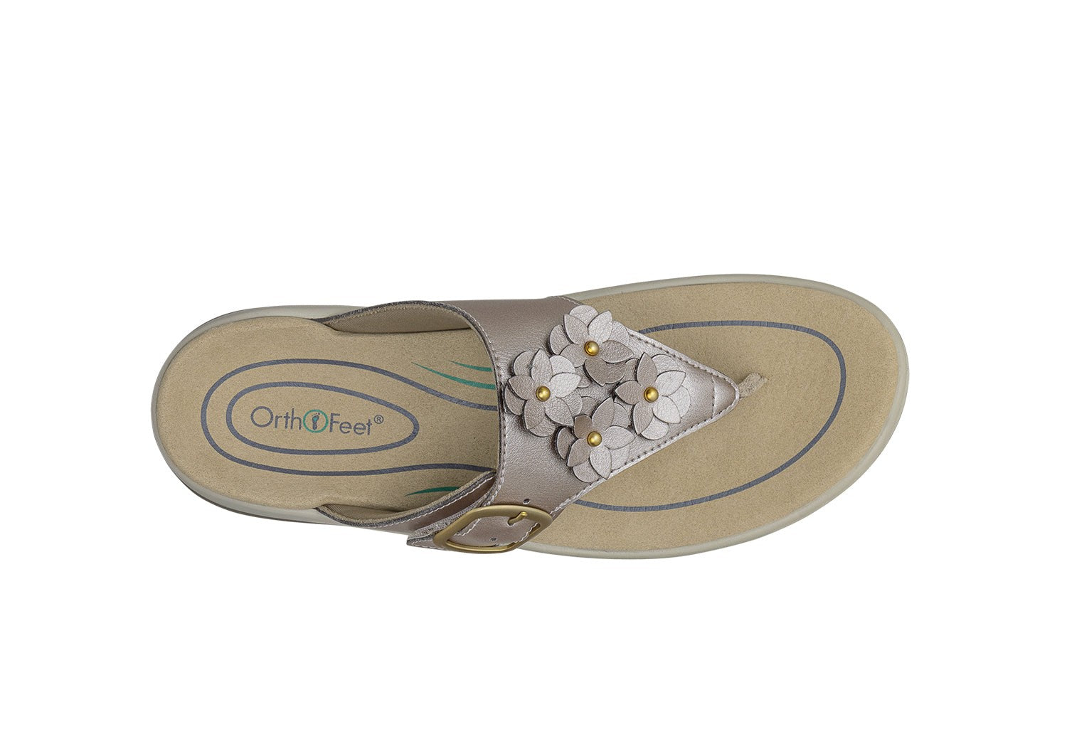 Orthofeet Daisy Women's Sandal - Pewter - Product View - 6