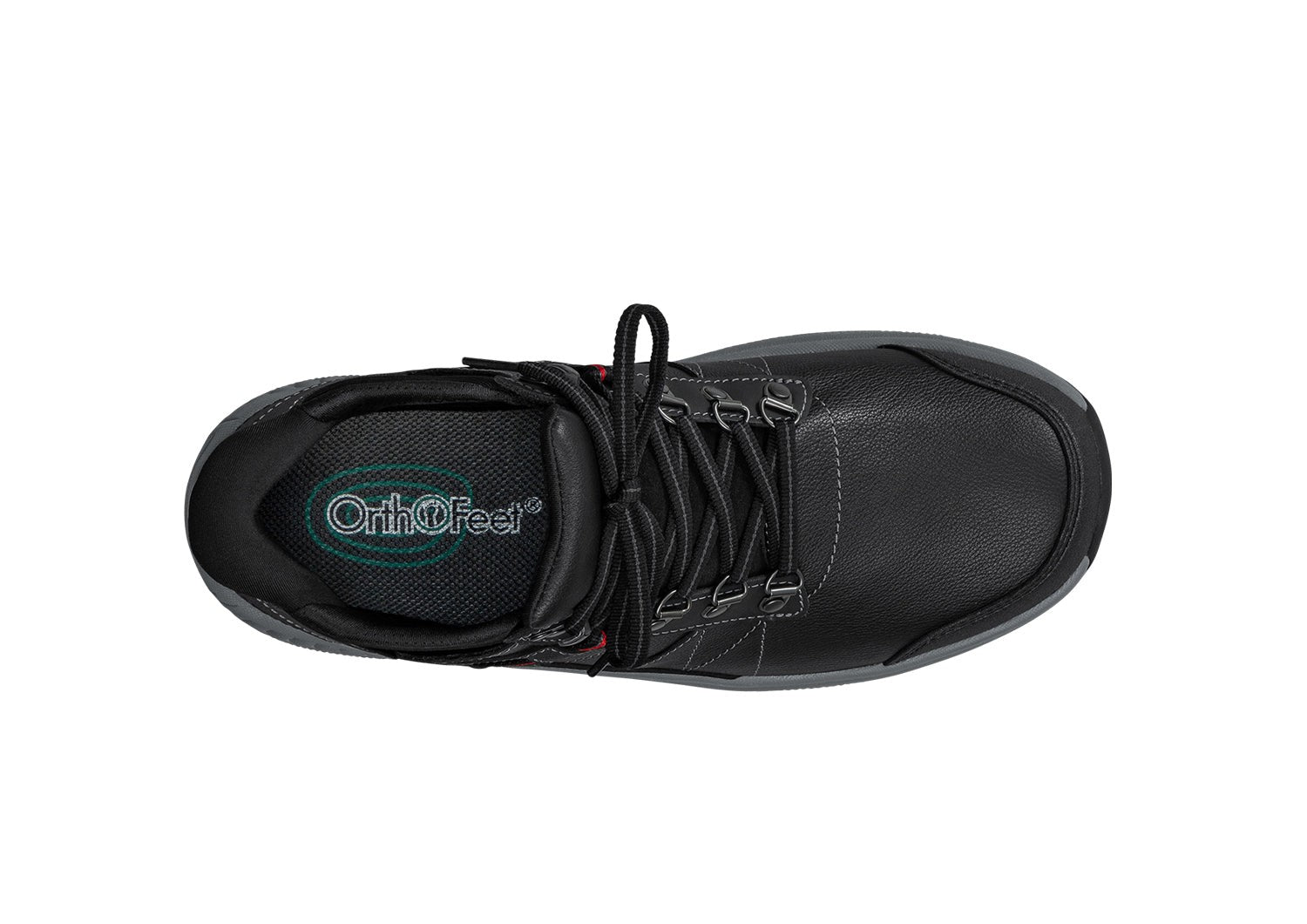 Orthofeet Dalton Hands-Free Waterproof Supportive Men's Boots - Black - Bird's Eye View - 5