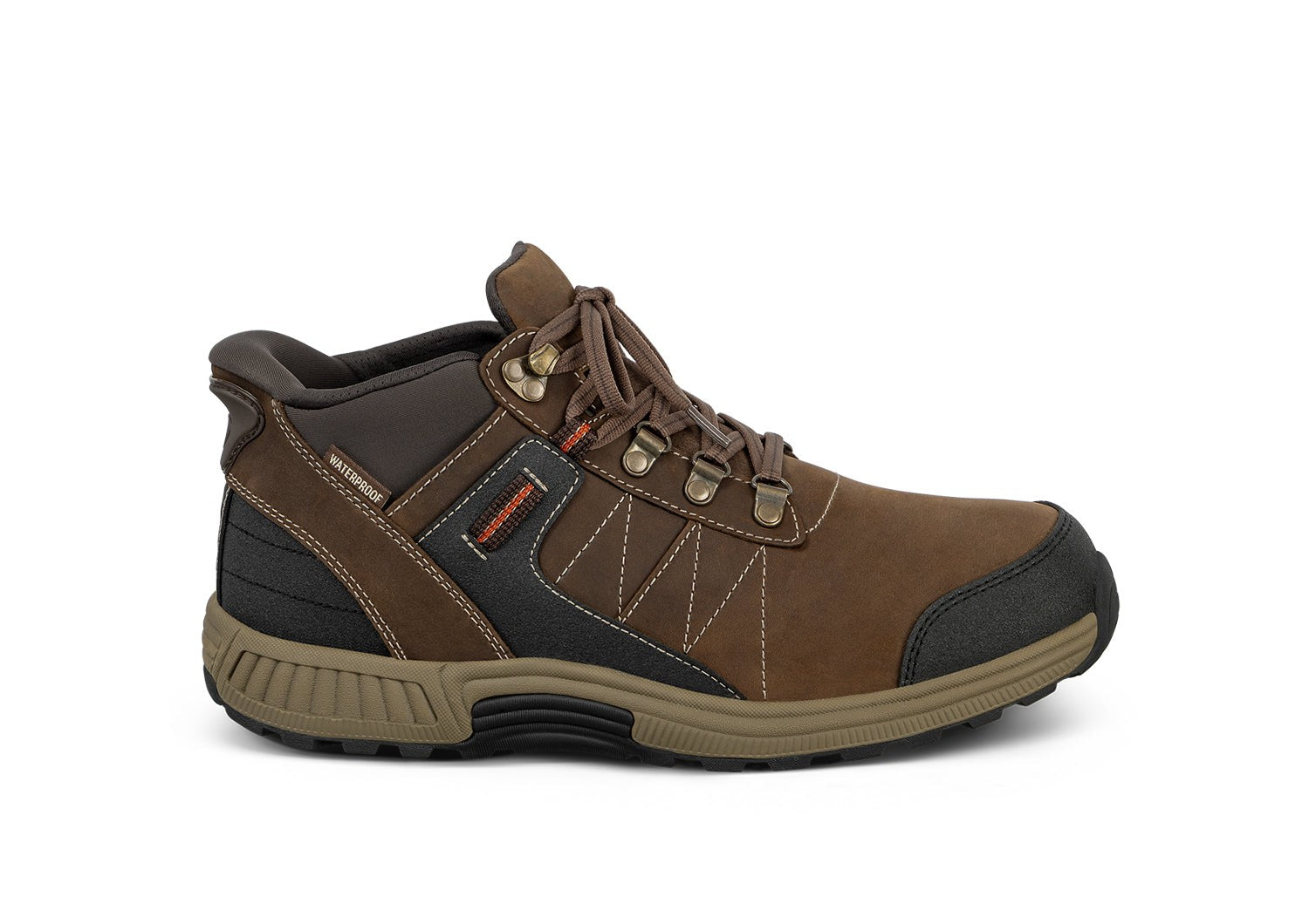 Orthofeet Dalton Hands-Free Waterproof Supportive Men's Boots in Brown