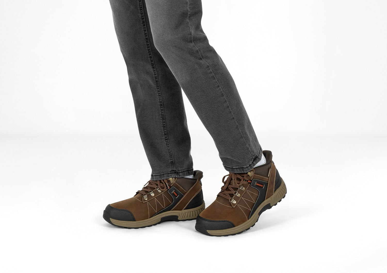 Orthofeet Dalton Hands-Free Waterproof Supportive Men's Boots - Brown - Lifestyle View - 8