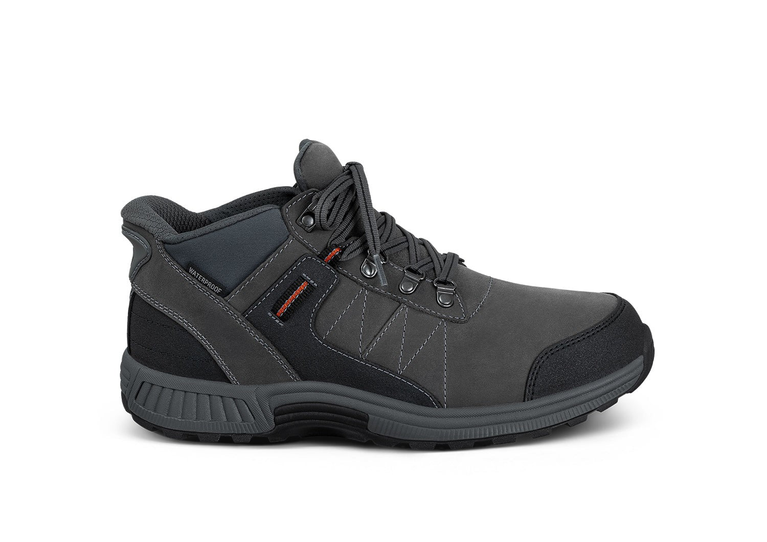 Orthofeet Dalton Hands-Free Waterproof Supportive Men's Boots - Gray - Product View - 1