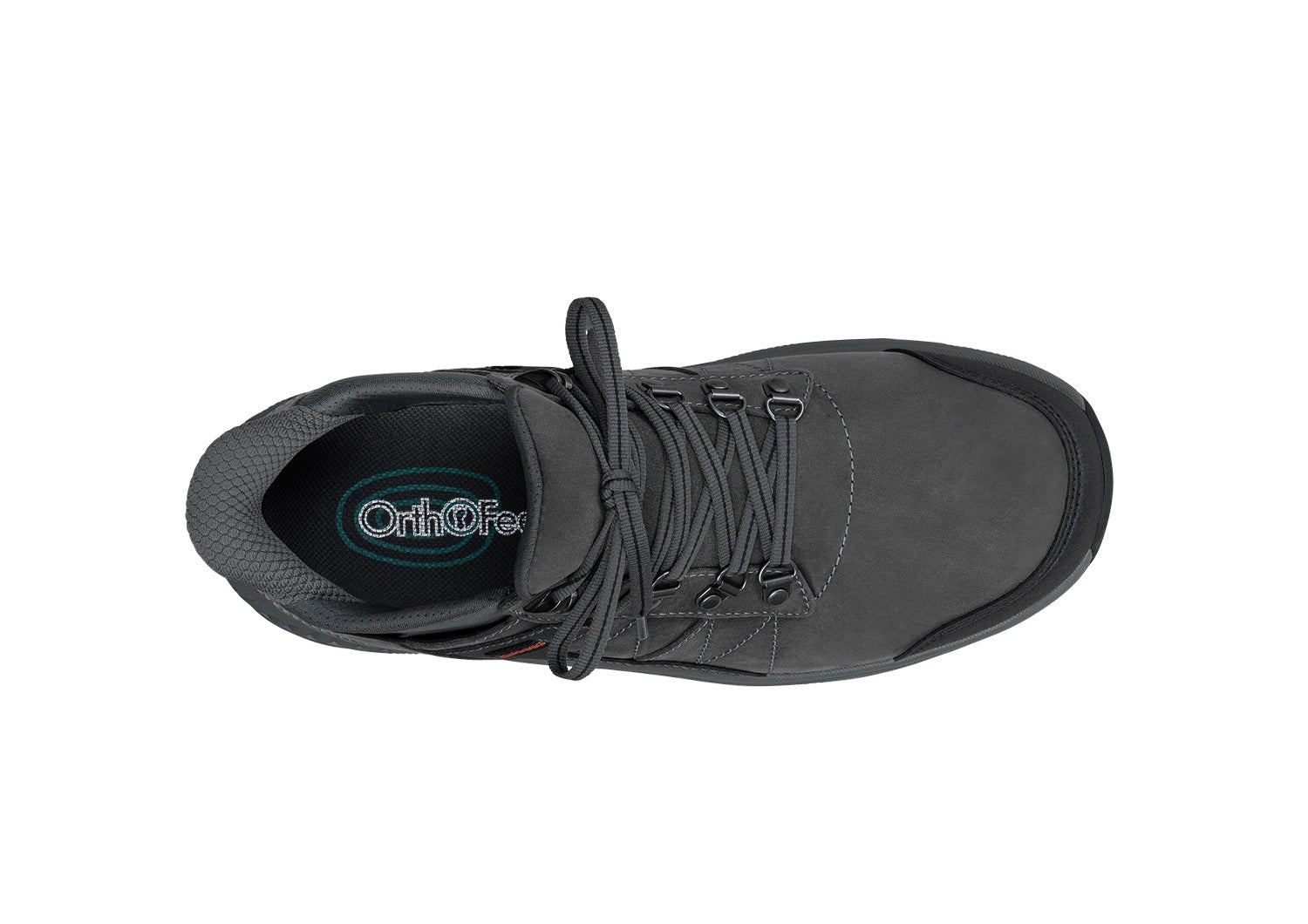Orthofeet Dalton Hands-Free Waterproof Supportive Men's Boots - Gray - Bird's Eye View - 5