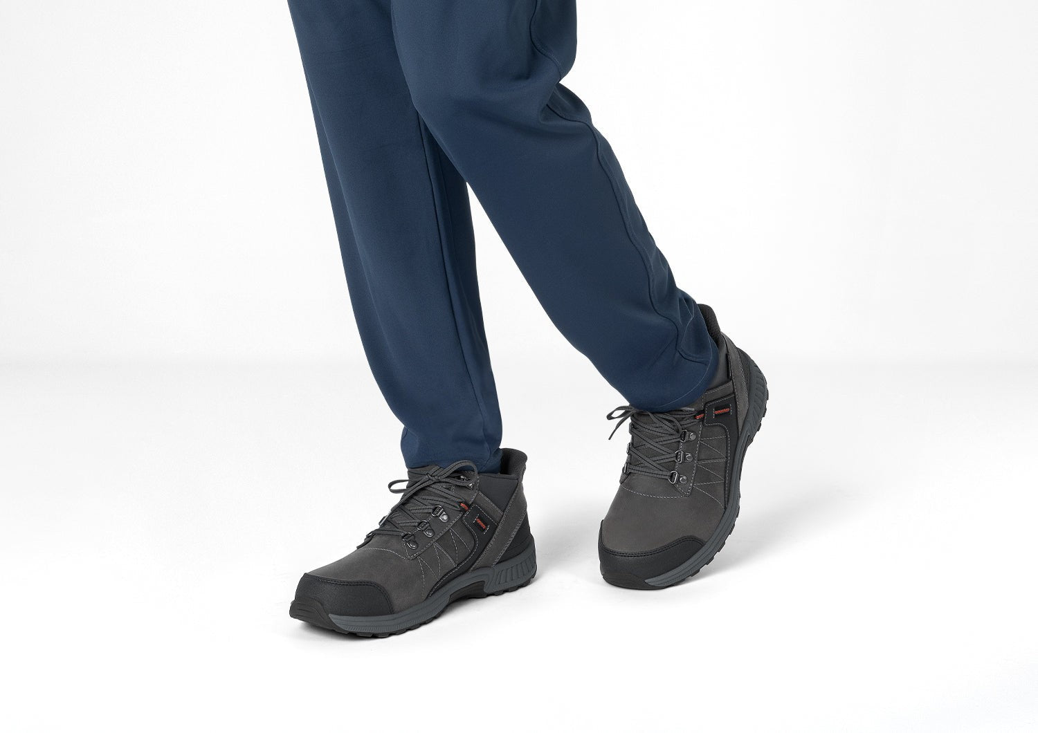 Orthofeet Dalton Hands-Free Waterproof Supportive Men's Boots - Gray - Lifestyle View - 7