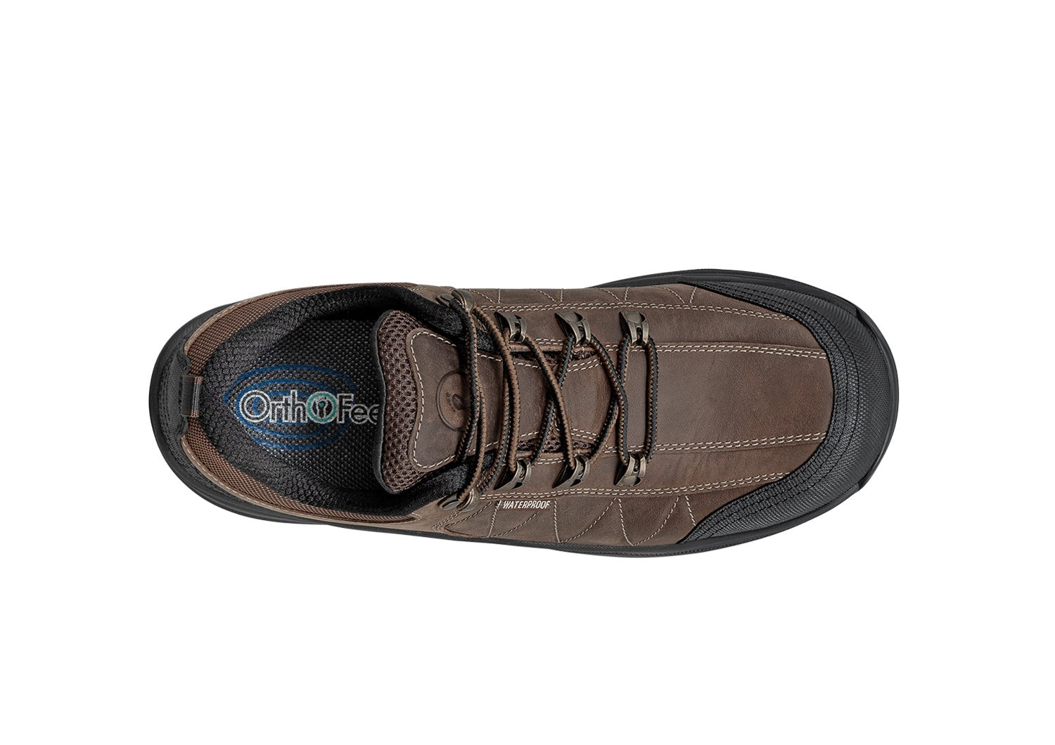 Orthofeet Dolomite Work Shoes - Brown - Bird's Eye View - 6
