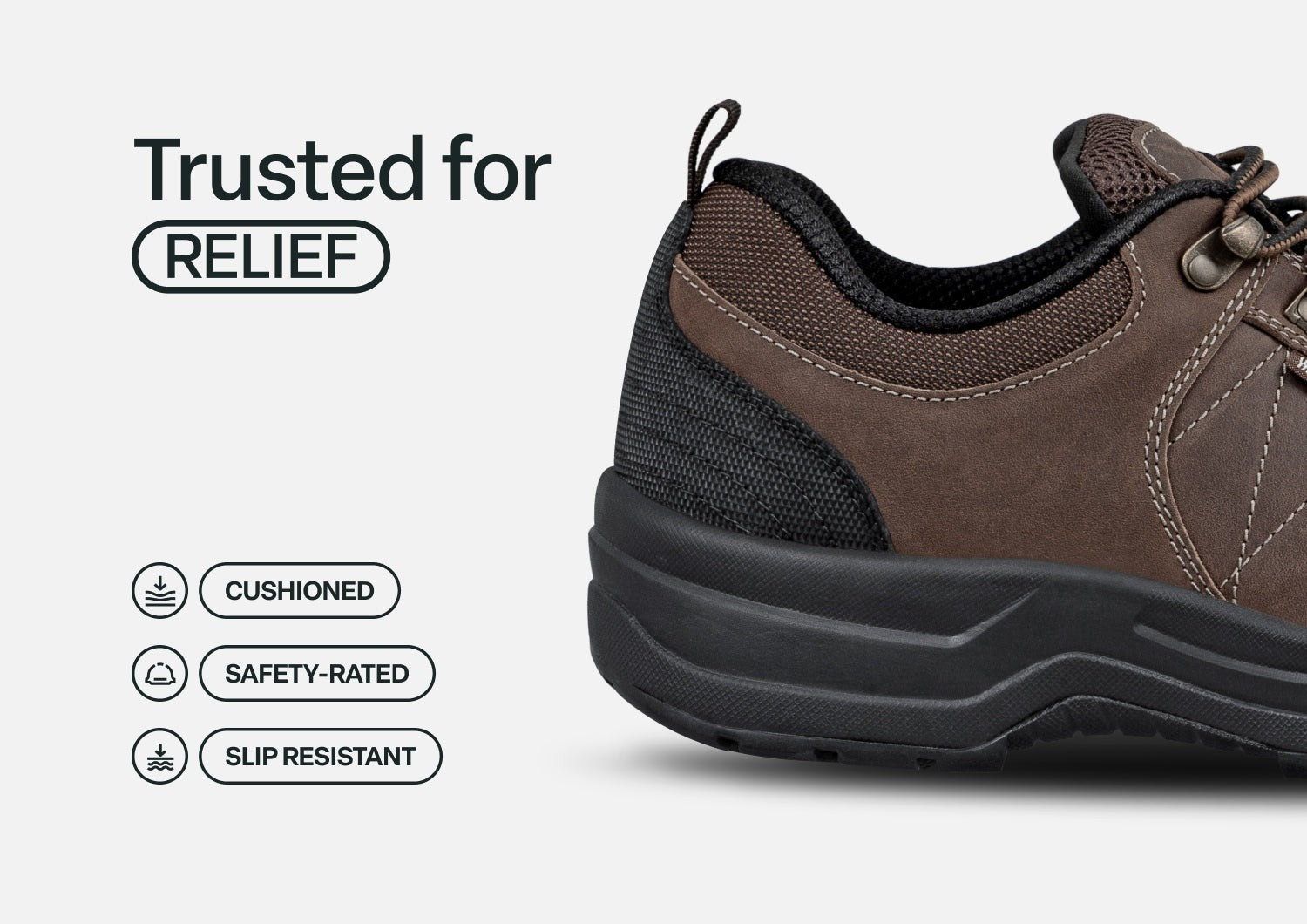 Orthofeet Dolomite Work Shoes - Brown - Feature Detail - 4