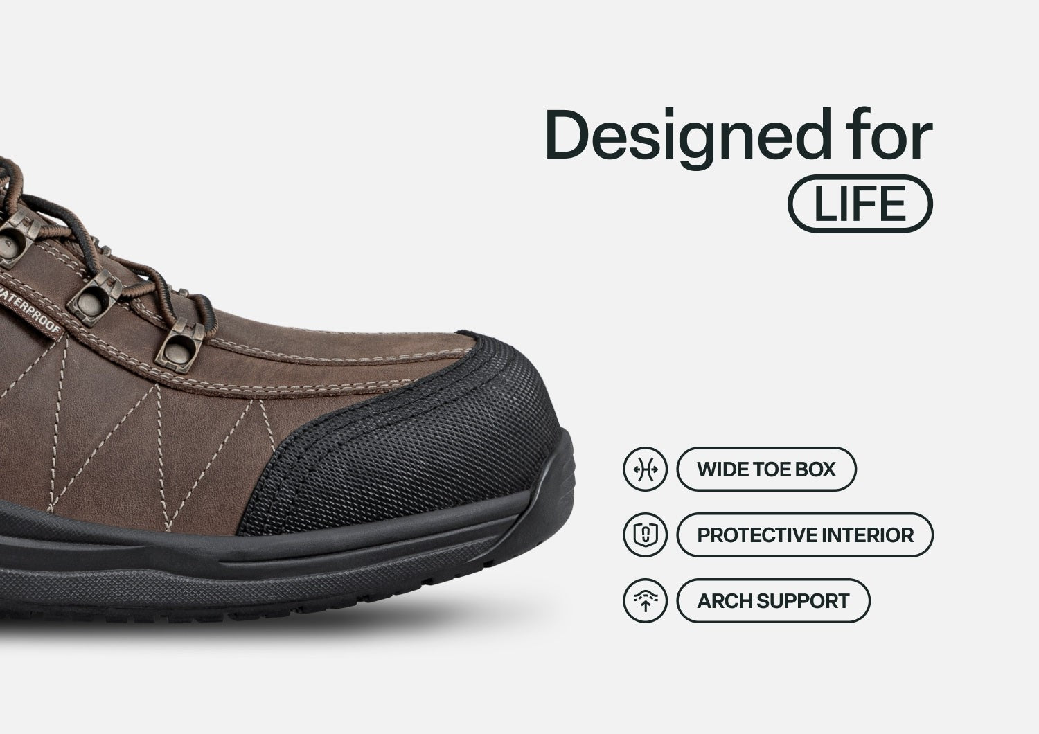Orthofeet Dolomite Work Shoes - Brown - Feature Detail - 5