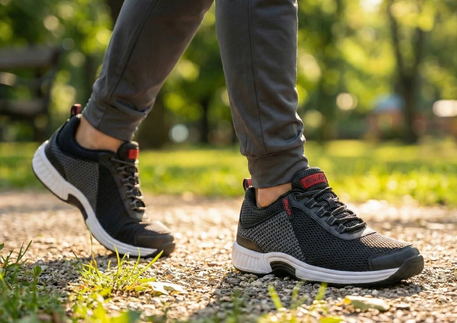 Orthofeet Edgewater Stretch Supportive Arch-Relief Men's Sneakers - Black - Lifestyle View - 8