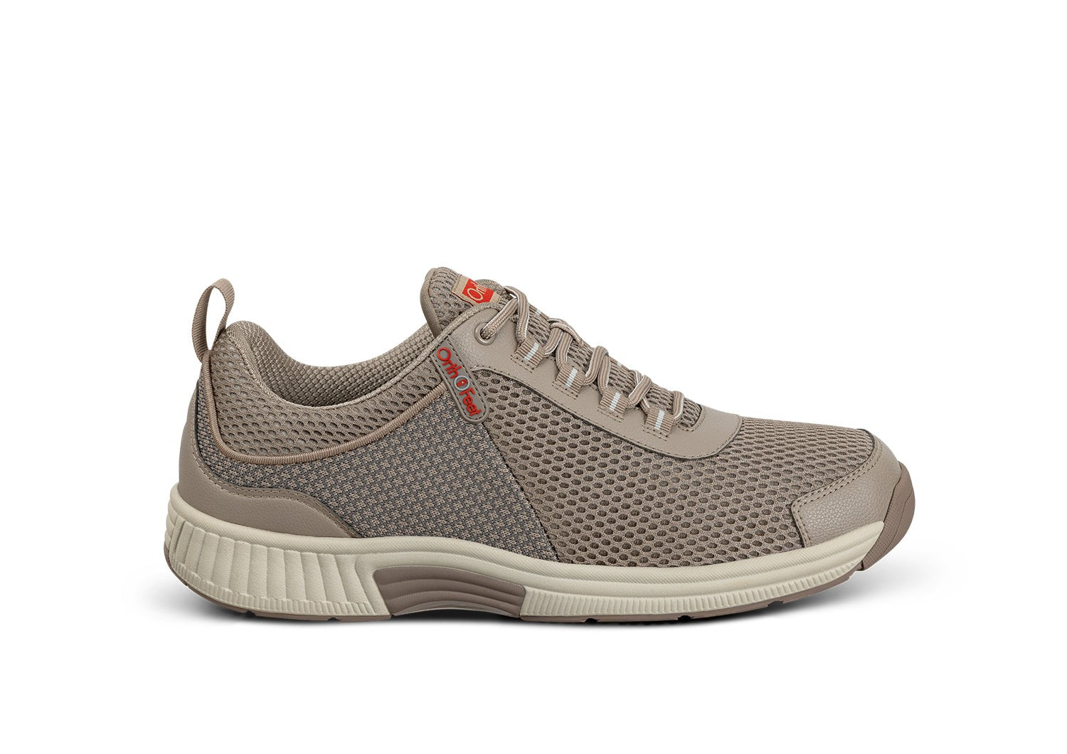 Orthofeet Edgewater Stretch Supportive Arch-Relief Men's Sneakers in Taupe