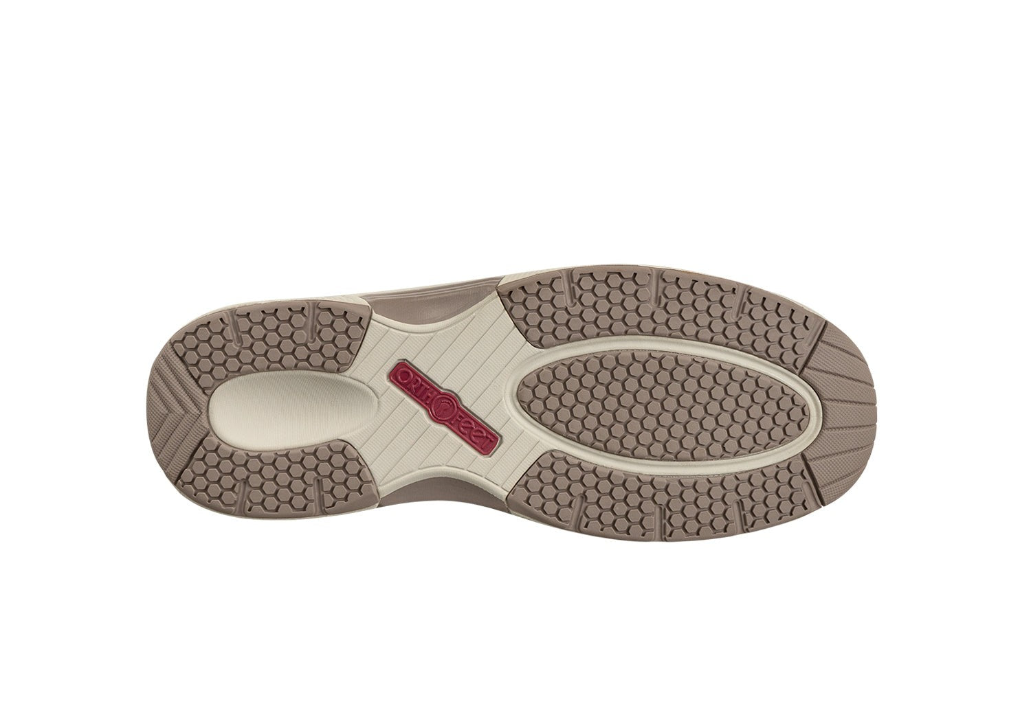 Orthofeet Edgewater Stretch Supportive Arch-Relief Men's Sneakers - Taupe - Sole View - 7