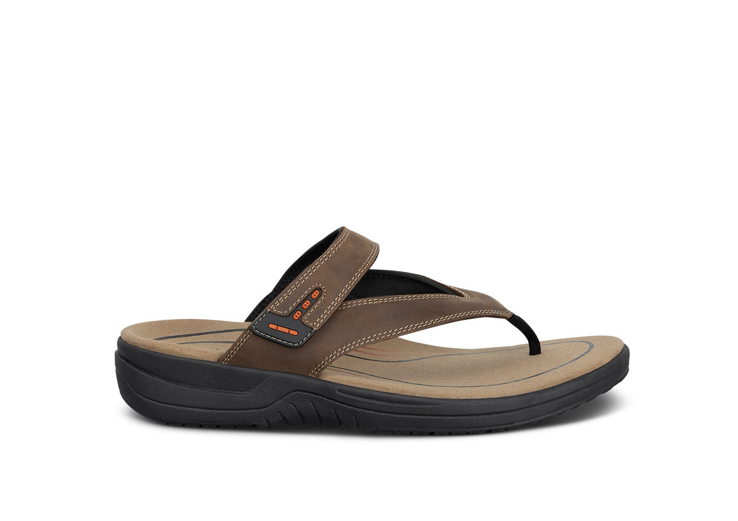 Orthofeet Eldorado Supportive Adjustable Comfort Men's Sandals in Brown