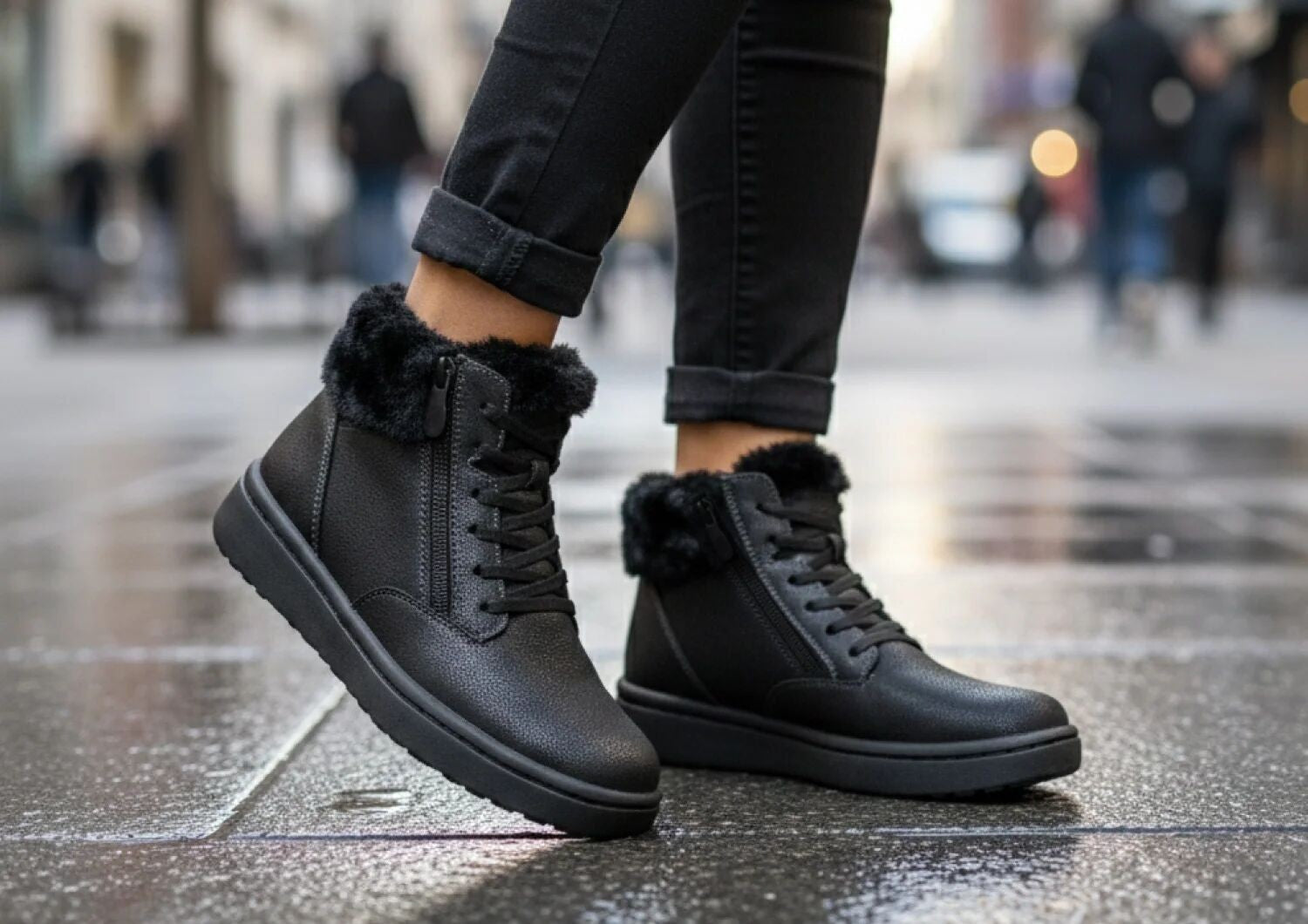 Orthofeet Elin Cushioned Arch Support Women's Boots - Black/black - Lifestyle View - 8