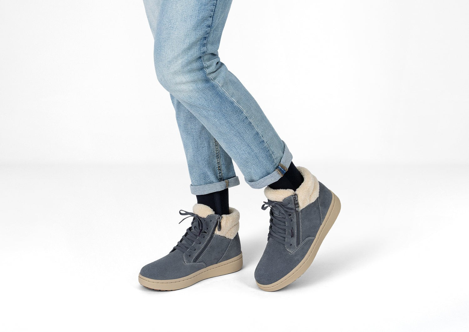 Orthofeet Elin Cushioned Arch Support Women's Boots - Slate Gray - Lifestyle View - 2