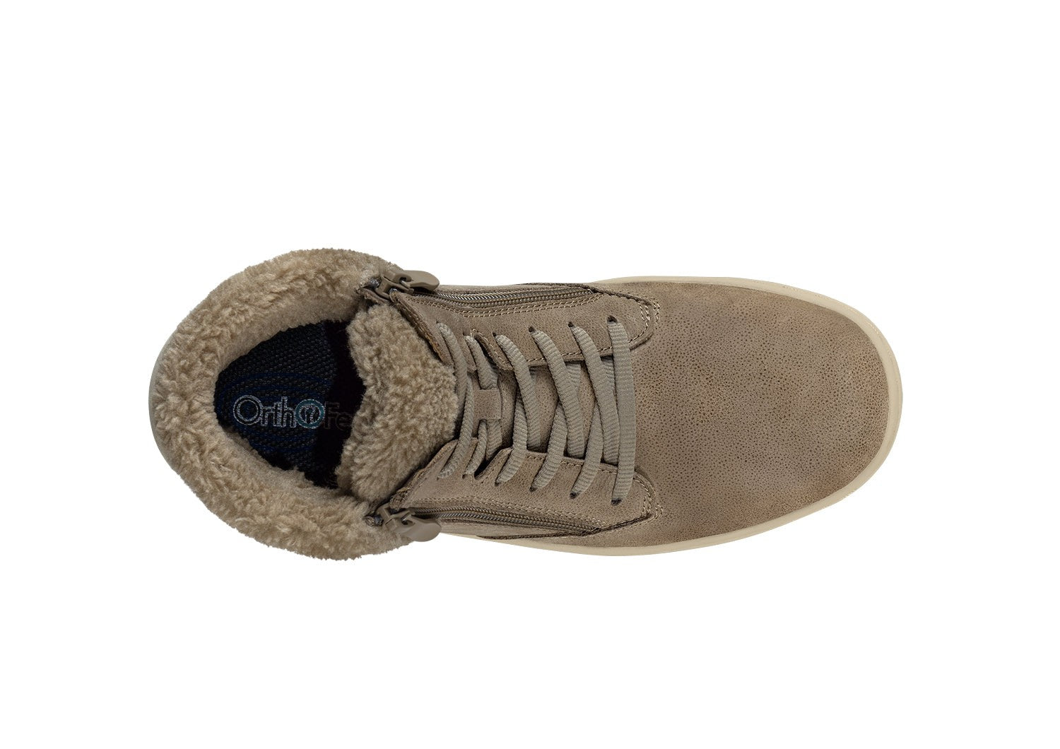 Orthofeet Elin Cushioned Arch Support Women's Boots - Taupe - Bird's Eye View - 6