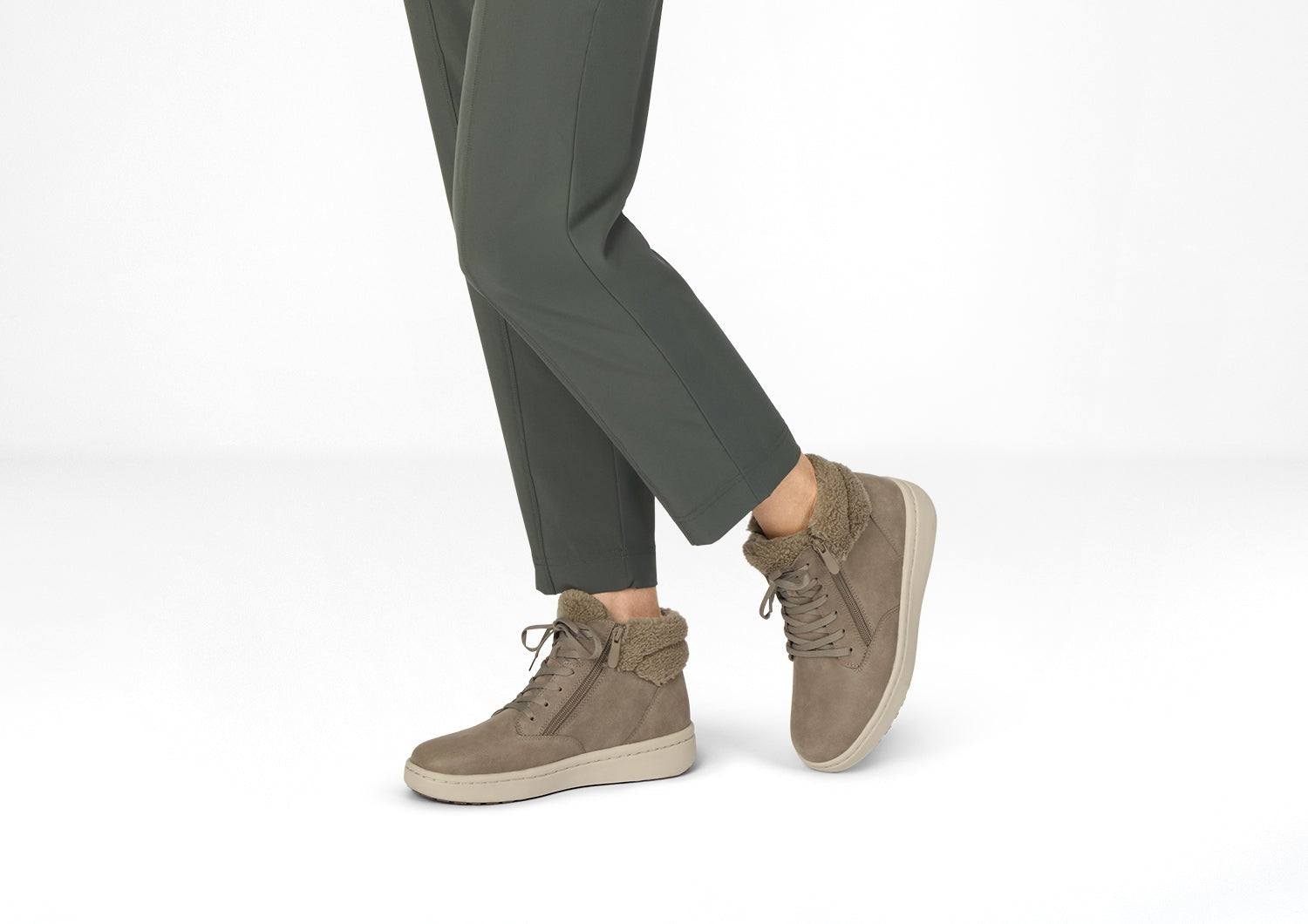 Orthofeet Elin Cushioned Arch Support Women's Boots - Taupe - Lifestyle View - 2