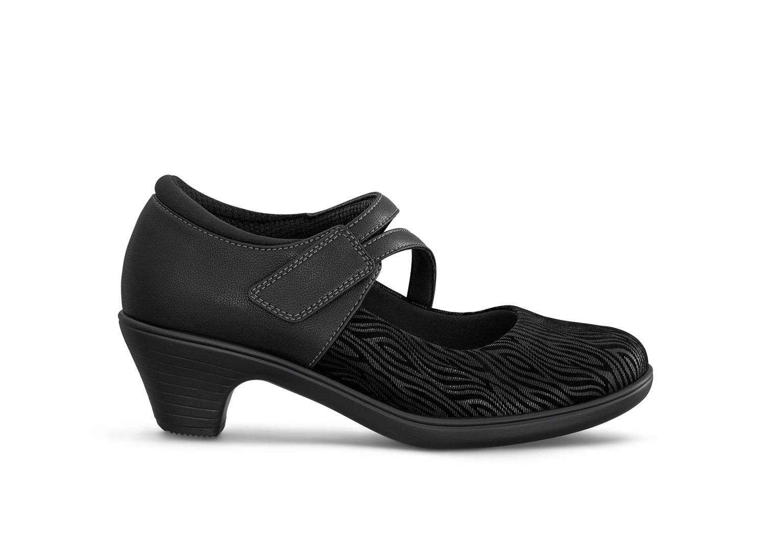 Orthofeet Ella Cushioned Support Women's Mary Jane - Black - Product View - 1