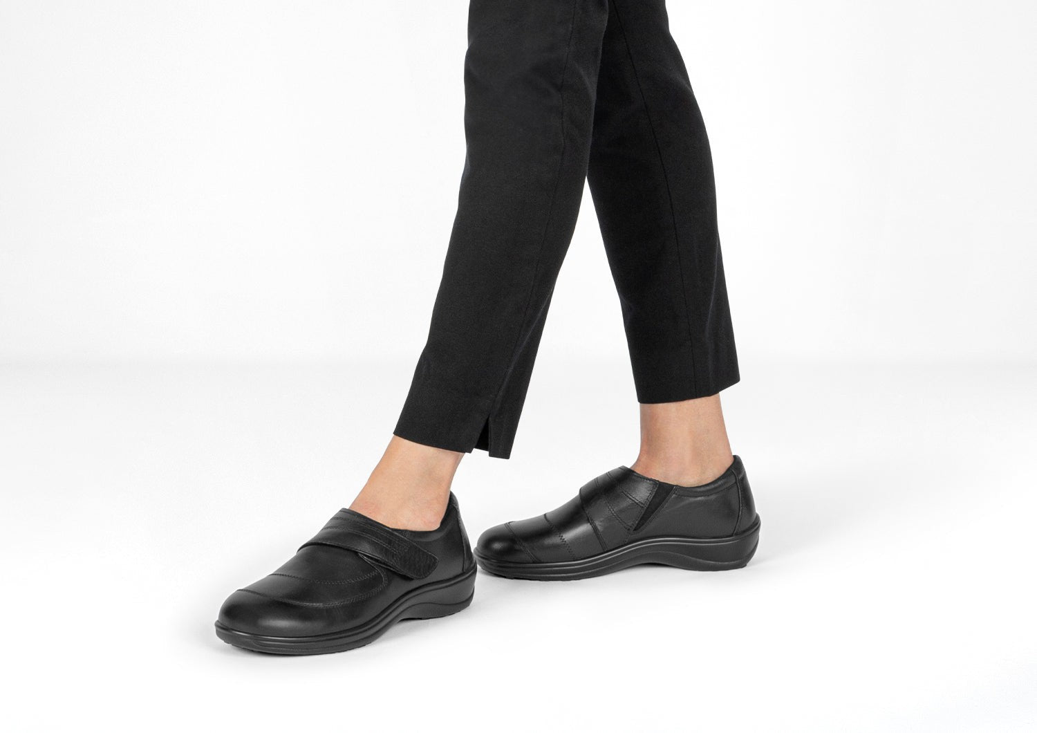Orthofeet Emily Supportive Comfort Women's Dress - Black - Lifestyle View - 2