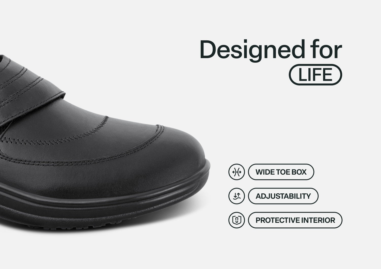 Orthofeet Emily Supportive Comfort Women's Dress - Black - Feature Detail - 5