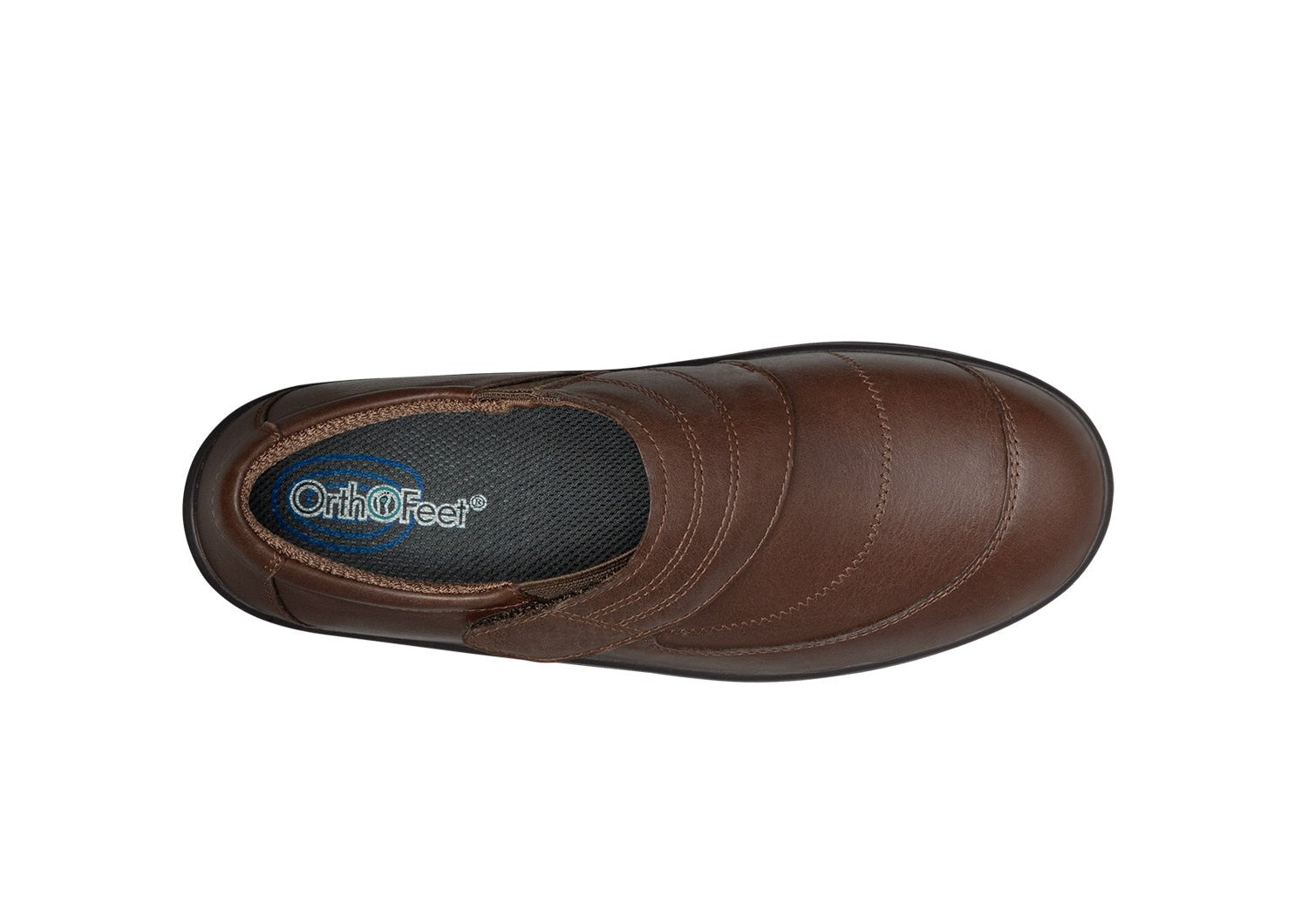 Orthofeet Emily Supportive Comfort Women's Dress - Brown - Bird's Eye View - 6