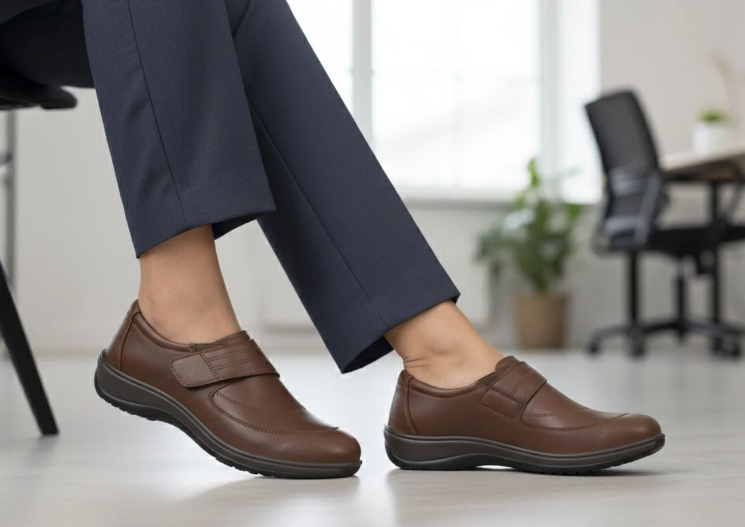 Orthofeet Emily Supportive Comfort Women's Dress - Brown - Lifestyle View - 8