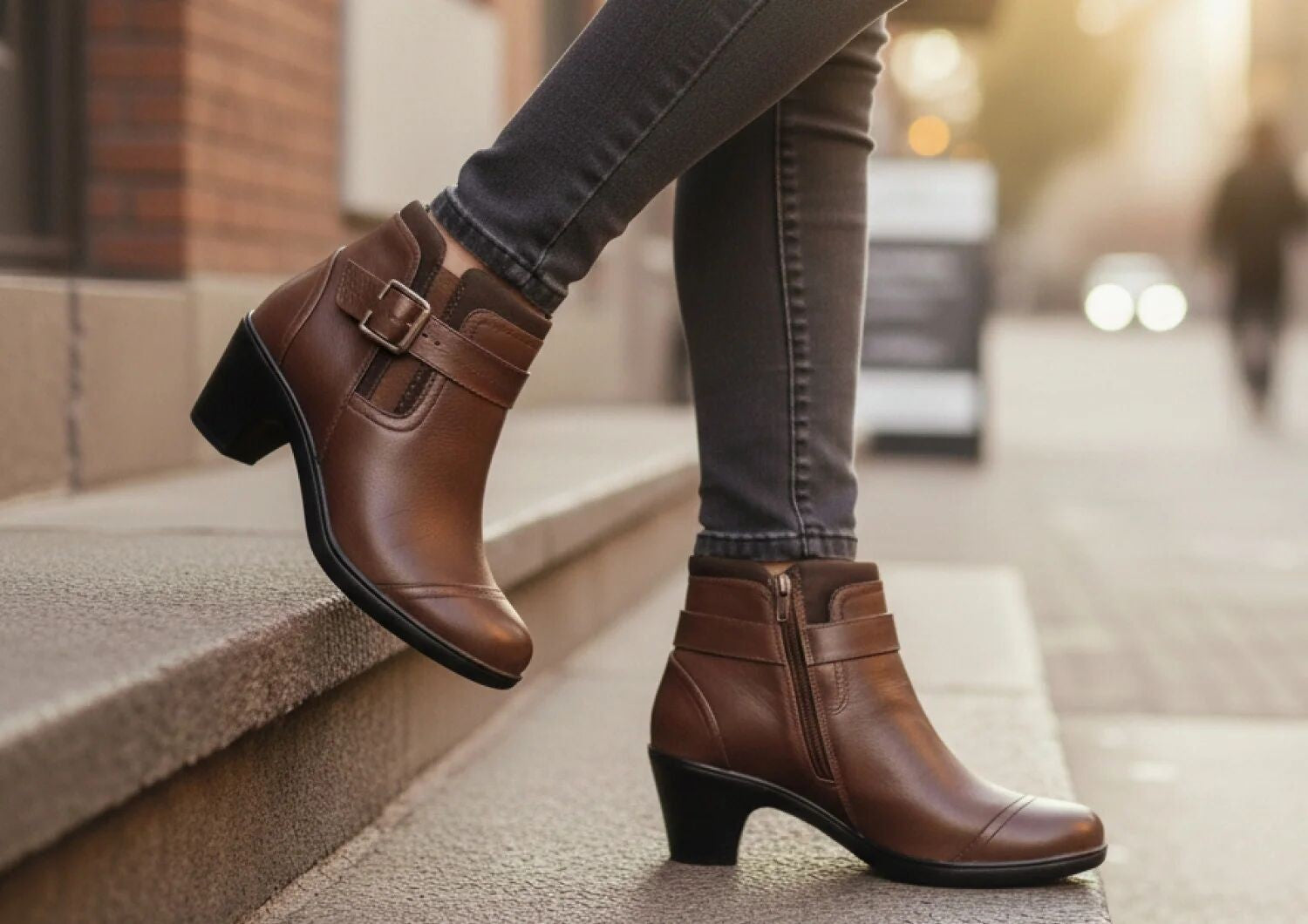 Orthofeet Emma Supportive Comfort Women's Boots - All Brown - Lifestyle View - 8