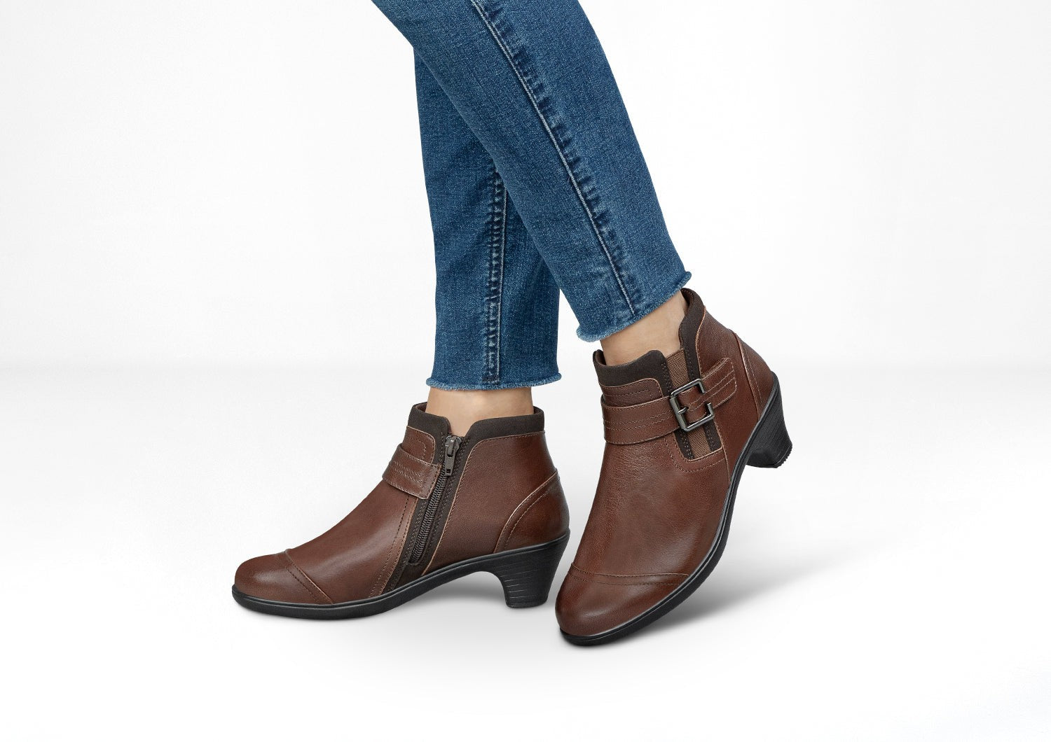 Orthofeet Emma Supportive Comfort Women's Boots - All Brown - Lifestyle View - 2