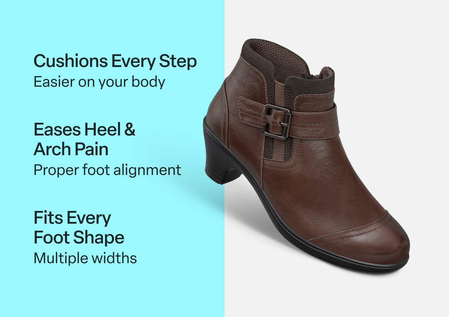 Orthofeet Emma Supportive Comfort Women's Boots - All Brown - Comfort Benefits - 3