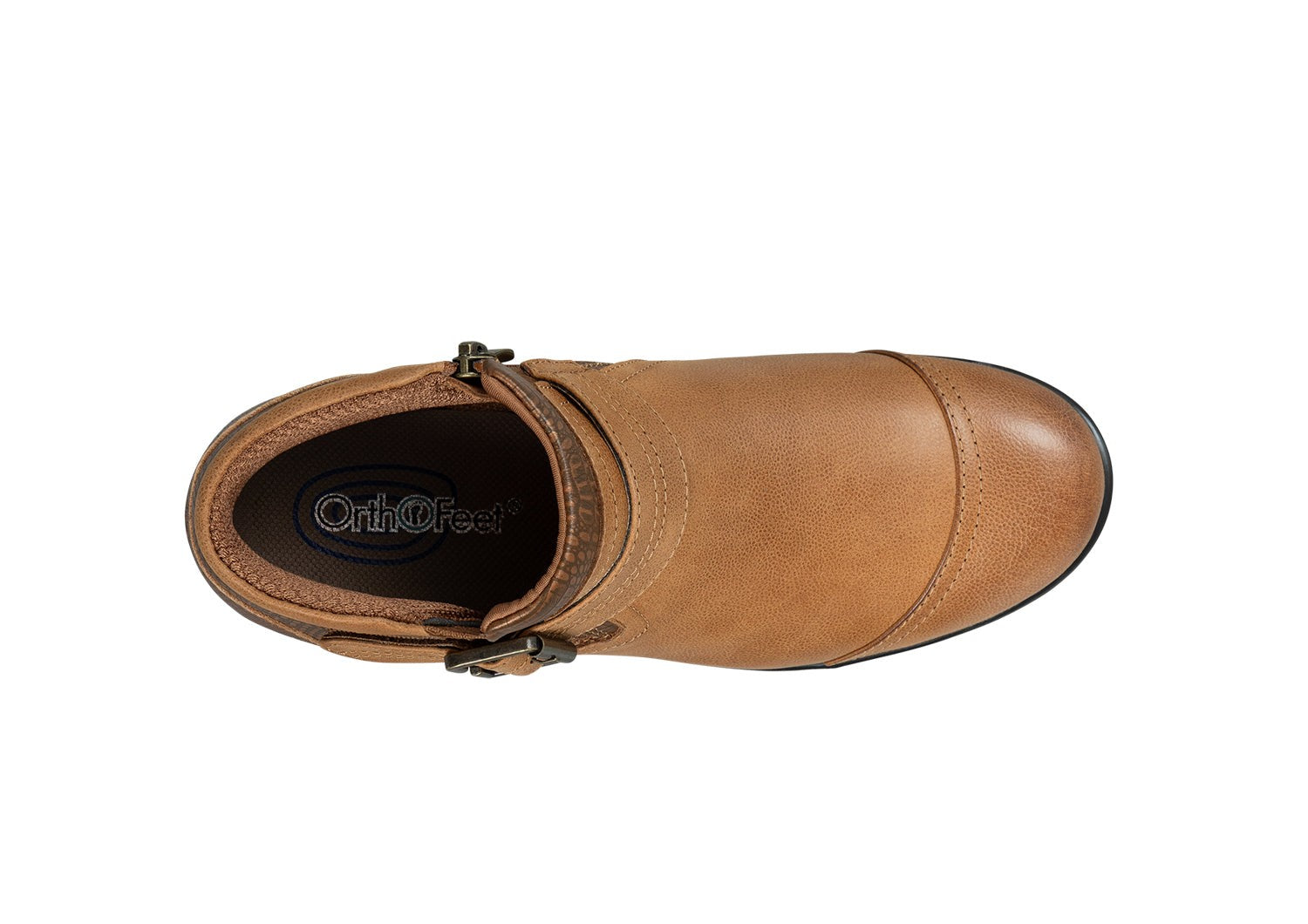 Orthofeet Emma Supportive Comfort Women's Boots - Chestnut Brown - Bird's Eye View - 6