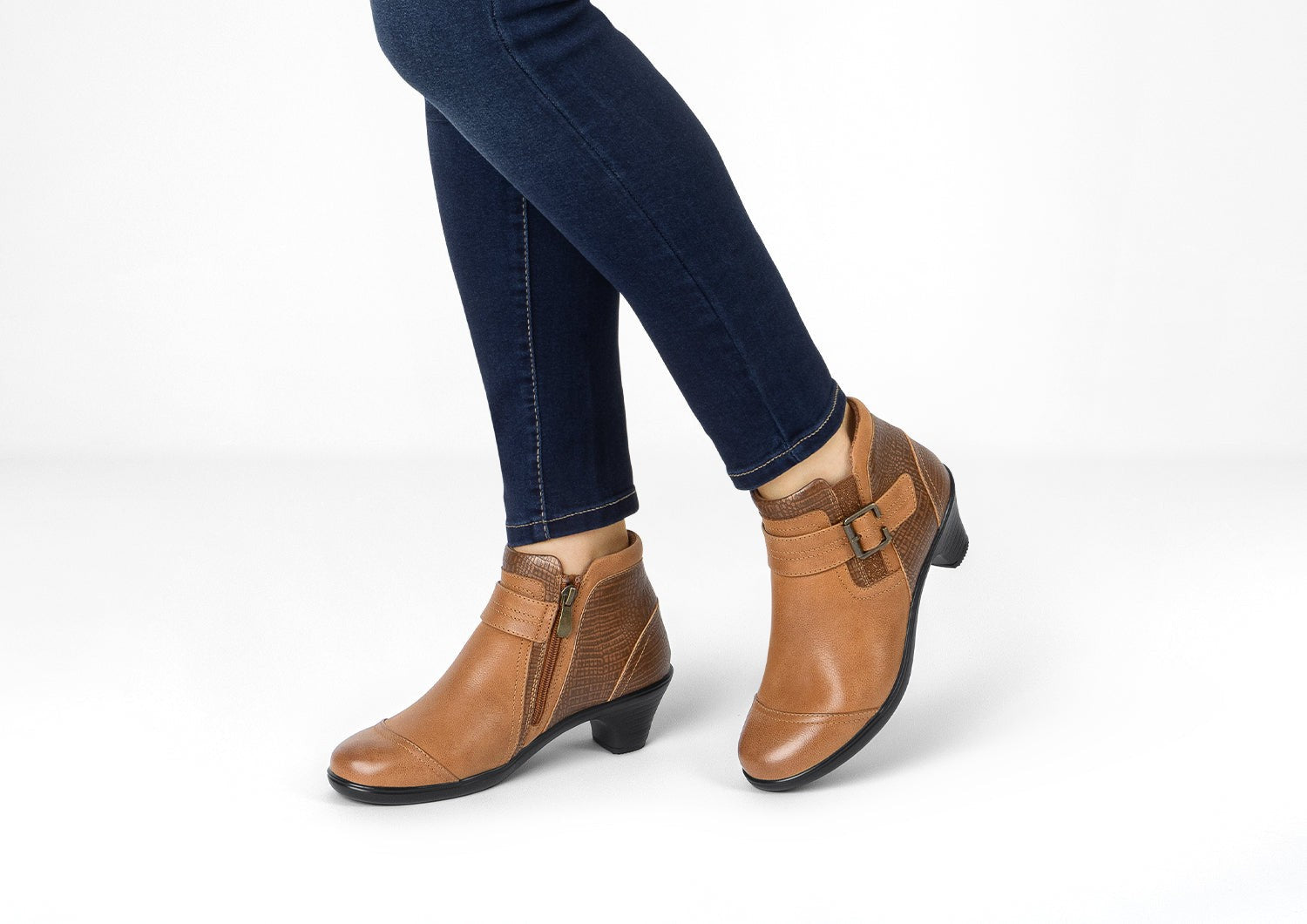 Orthofeet Emma Supportive Comfort Women's Boots - Chestnut Brown - Lifestyle View - 2