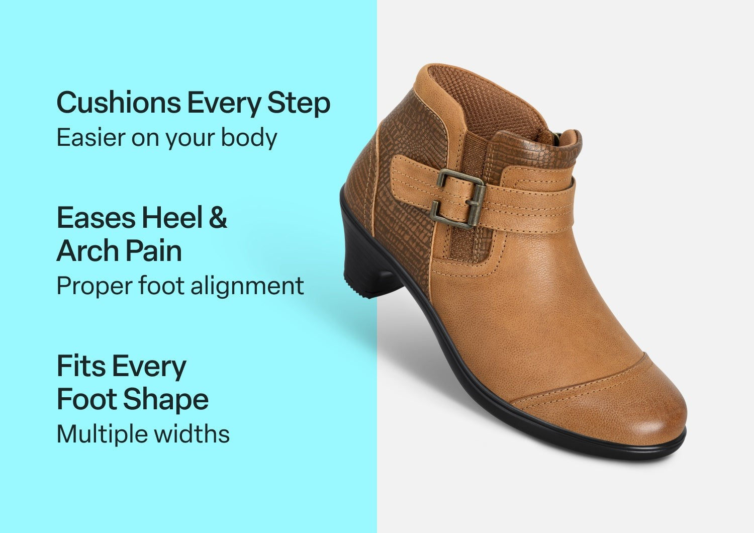 Orthofeet Emma Supportive Comfort Women's Boots - Chestnut Brown - Comfort Benefits - 3