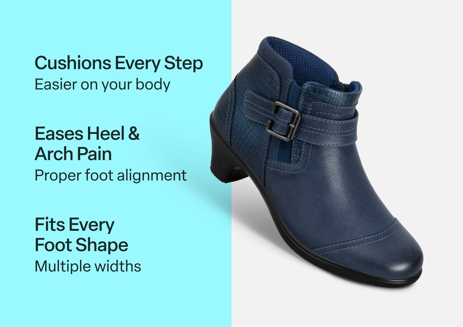 Orthofeet Emma Supportive Comfort Women's Boots - Navy - Comfort Benefits - 3