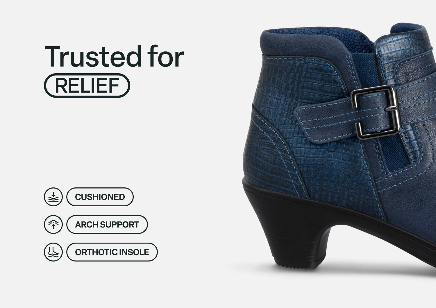 Orthofeet Emma Supportive Comfort Women's Boots - Navy - Feature Detail - 4