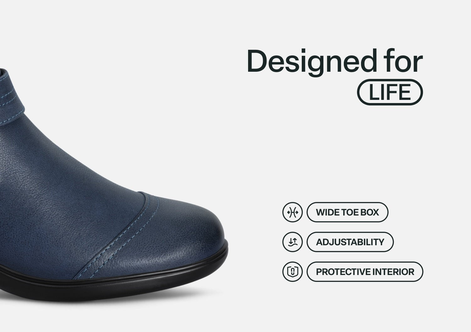 Orthofeet Emma Supportive Comfort Women's Boots - Navy - Feature Detail - 5