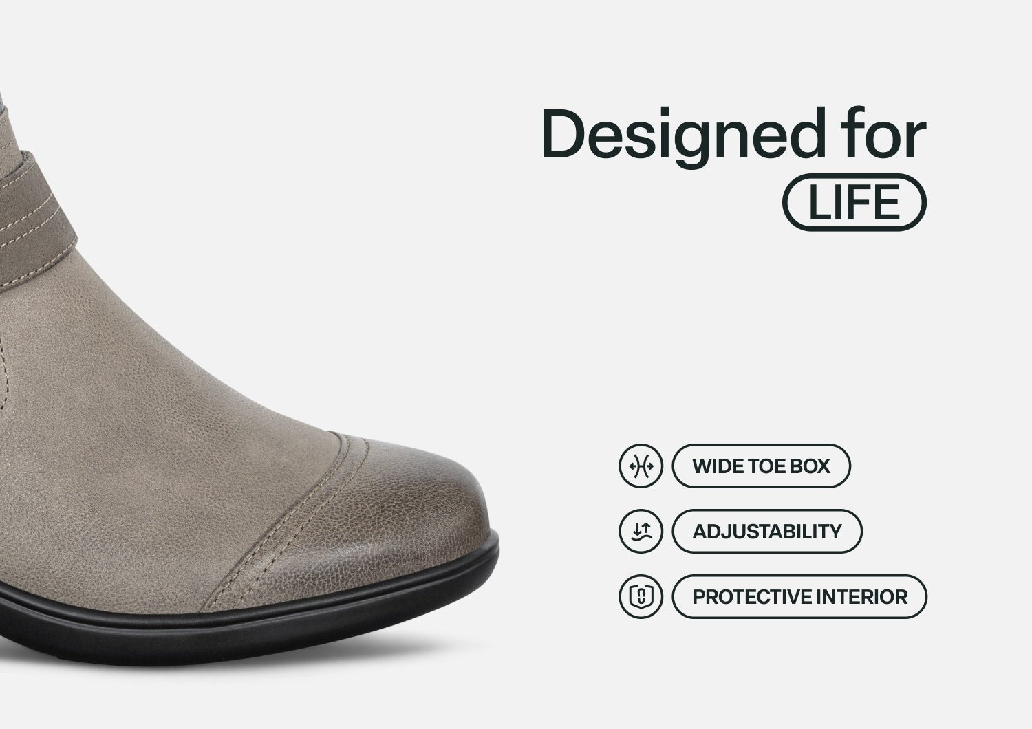 Orthofeet Emma Supportive Comfort Women's Boots - Taupe - Feature Detail - 5