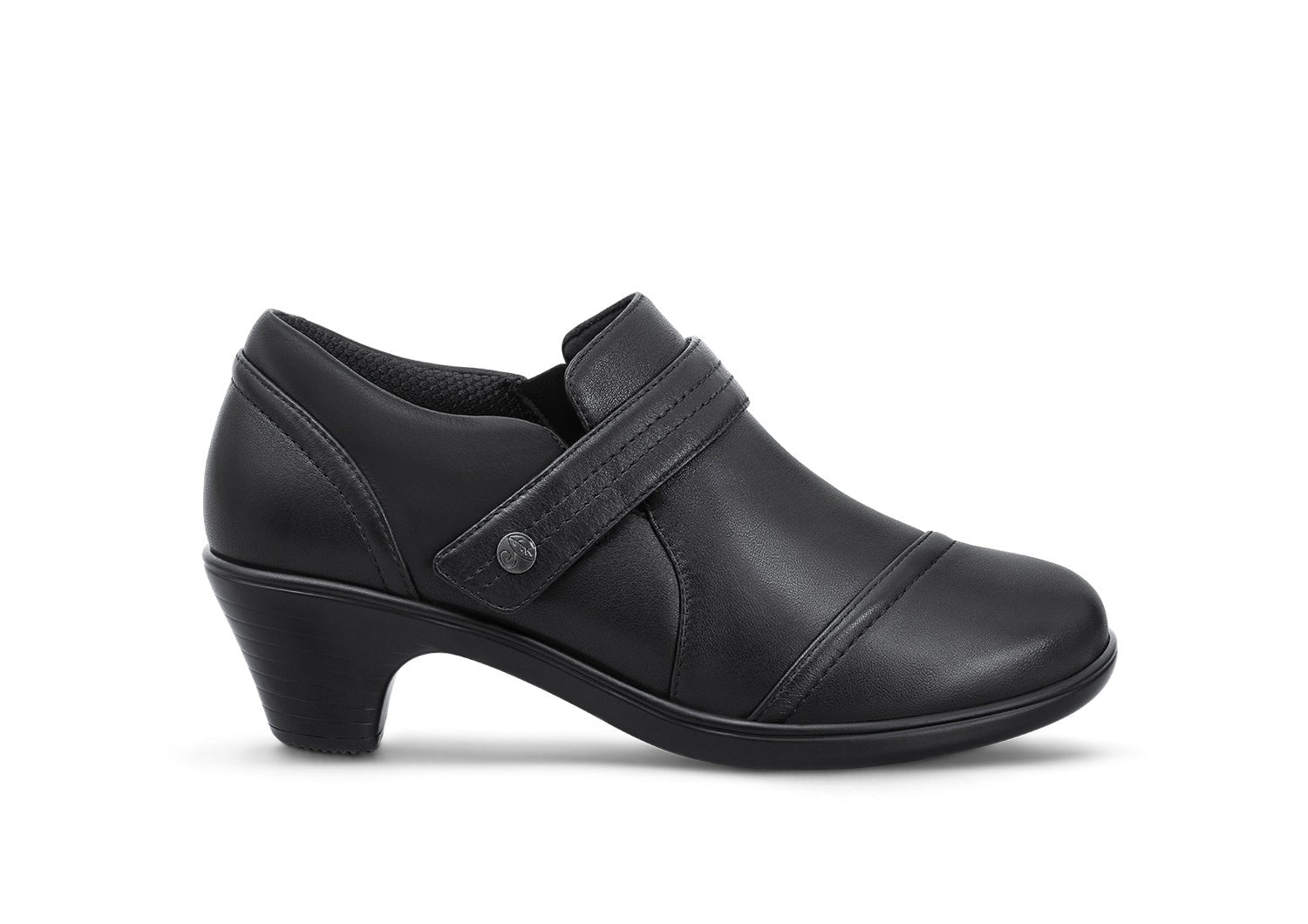 Orthofeet Eva Supportive Arch Comfort Women's Dress in Black Leather