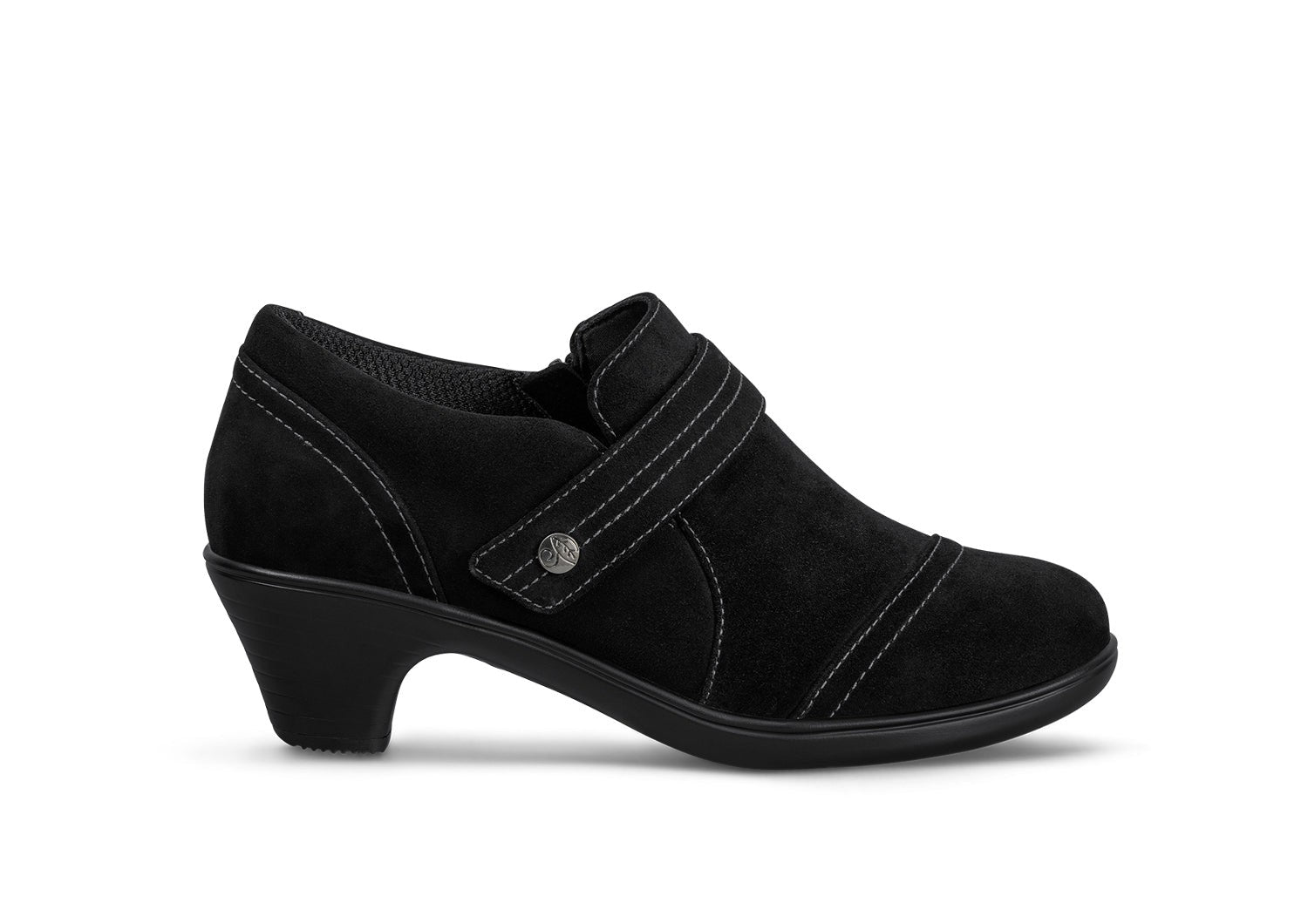 Orthofeet Eva Supportive Arch Comfort Women's Dress in Black Suede