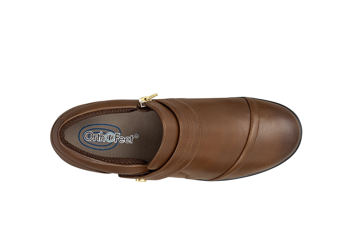 Orthofeet Eva Supportive Arch Comfort Women's Dress - Brown - Bird's Eye View - 6