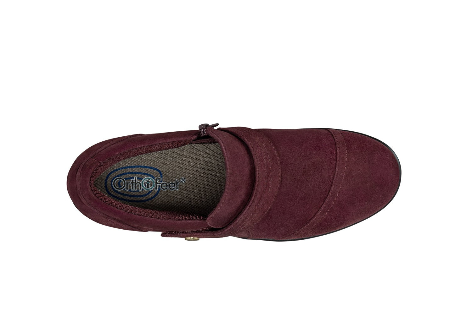 Orthofeet Eva Supportive Arch Comfort Women's Dress - Merlot - Bird's Eye View - 6