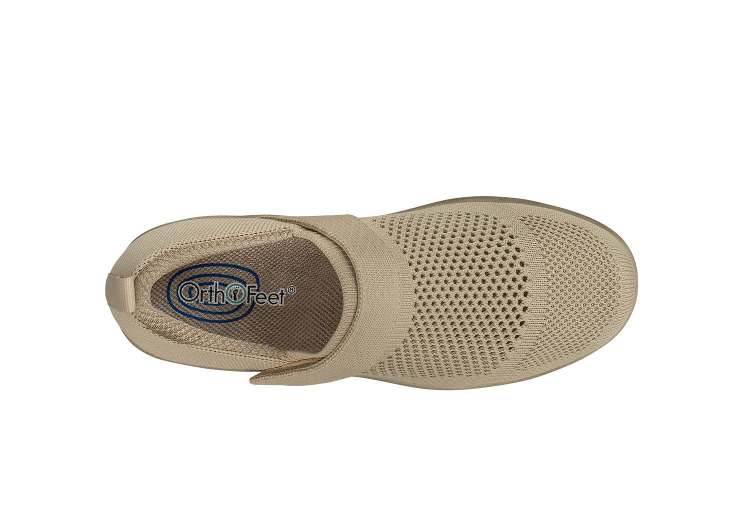 Orthofeet Eve Supportive Comfort Women's Casual Wedge - Beige - Bird's Eye View - 6