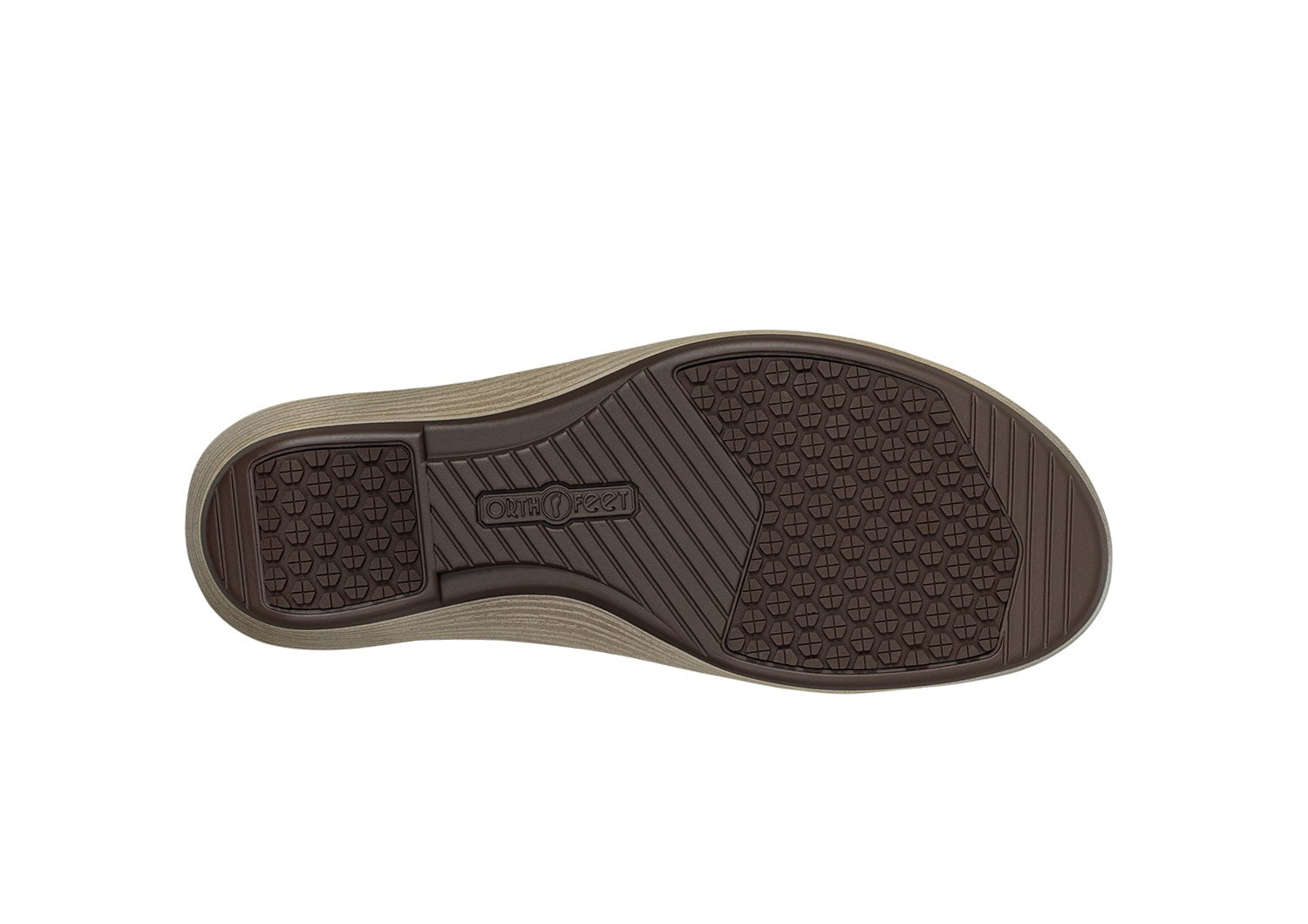 Orthofeet Eve Supportive Comfort Women's Casual Wedge - Beige - Sole View - 7
