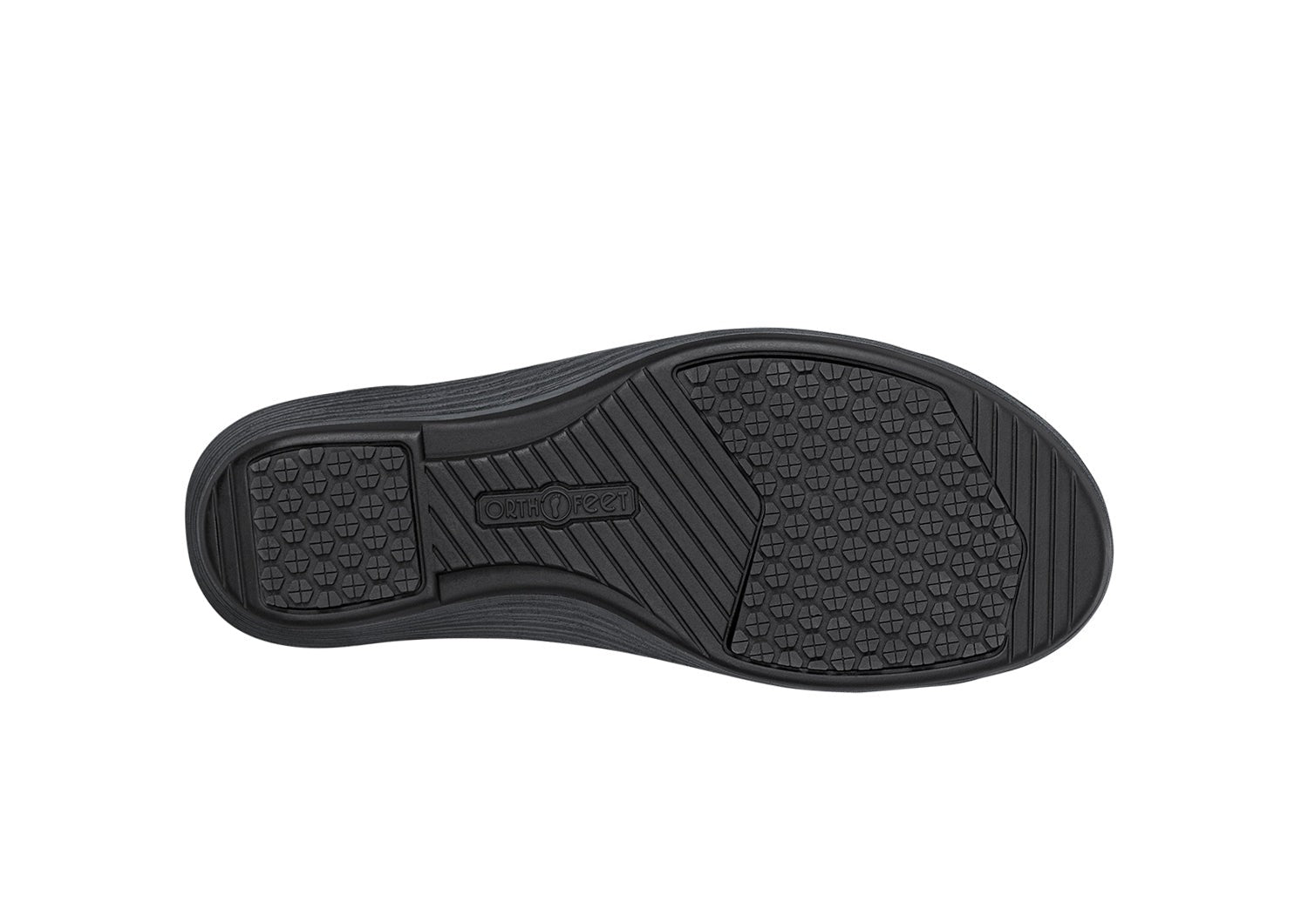 Orthofeet Eve Supportive Comfort Women's Casual Wedge - Black - Sole View - 7