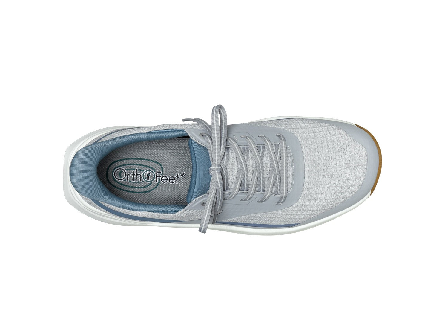 Orthofeet Fairway Hands-Free Golf Supportive Slip-On Men's Sneakers - Blue/white/gray - Bird's Eye View - 5