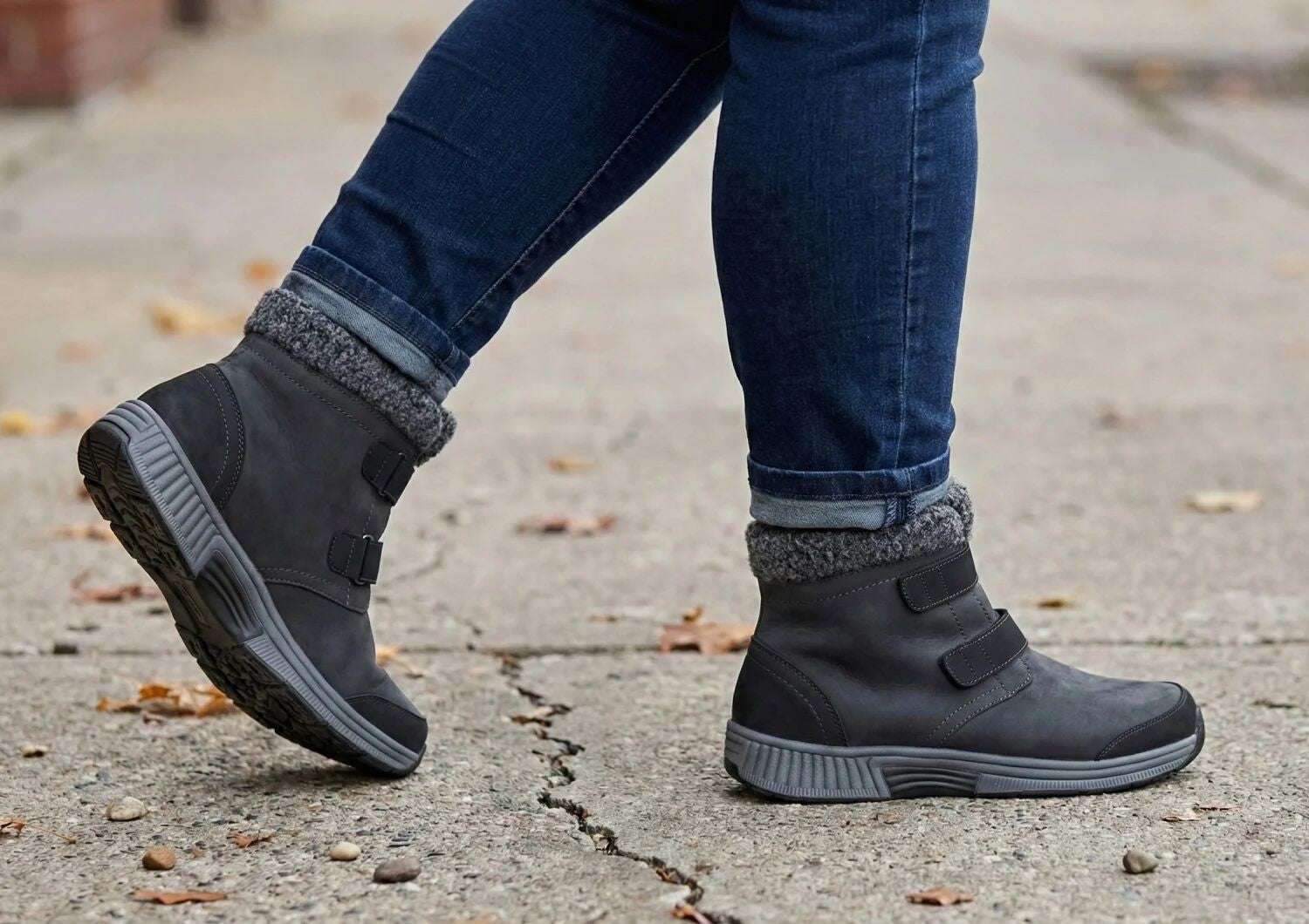 Orthofeet Florence Waterproof Cushioned Support Women's Boots - Black - Lifestyle View - 8