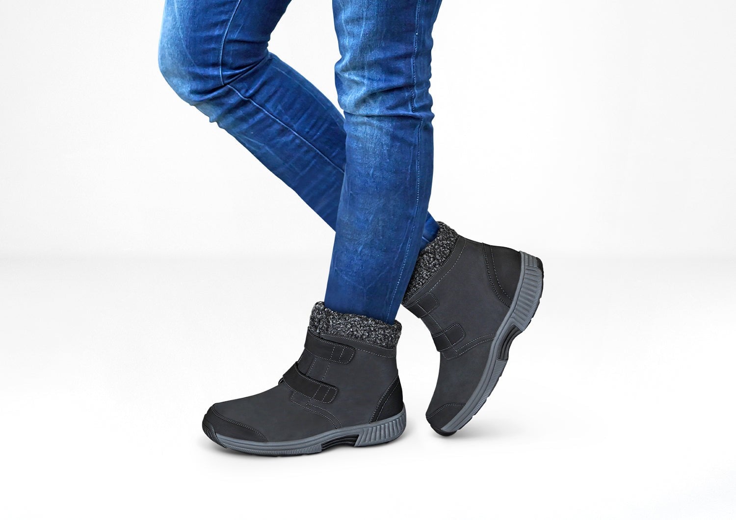 Orthofeet Florence Waterproof Cushioned Support Women's Boots - Black - Lifestyle View - 2