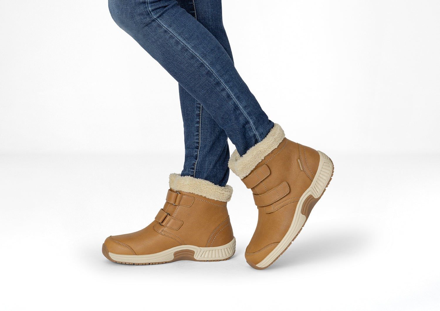 Orthofeet Florence Waterproof Cushioned Support Women's Boots - Camel - Lifestyle View - 2