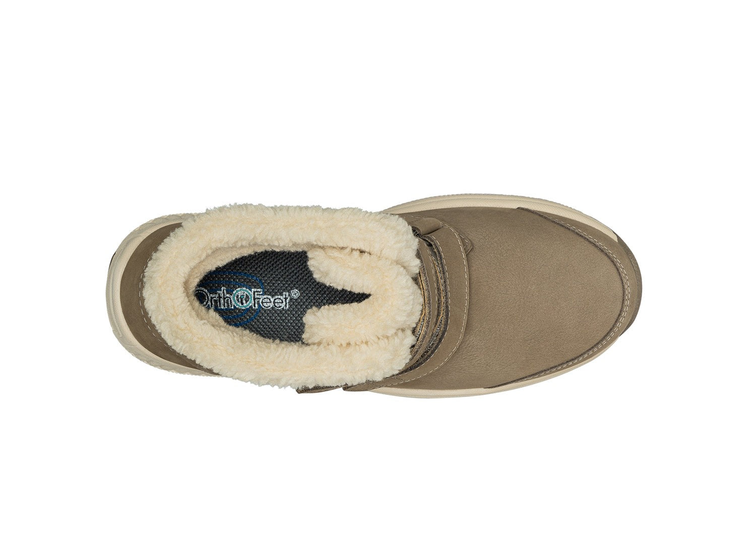 Orthofeet Florence Waterproof Cushioned Support Women's Boots - Taupe - Bird's Eye View - 6