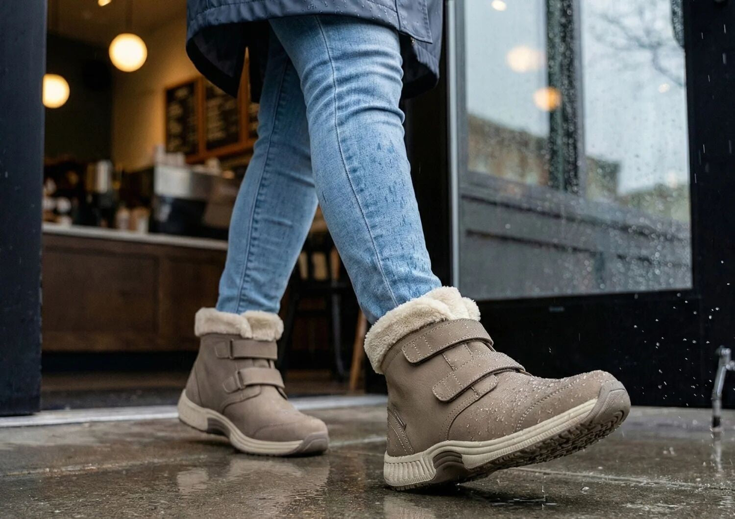 Orthofeet Florence Waterproof Cushioned Support Women's Boots - Taupe - Lifestyle View - 8