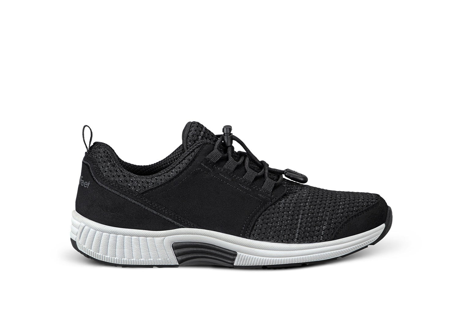 Orthofeet Francis No-Tie Stretch Cushioned Support Women's Sneakers in Black