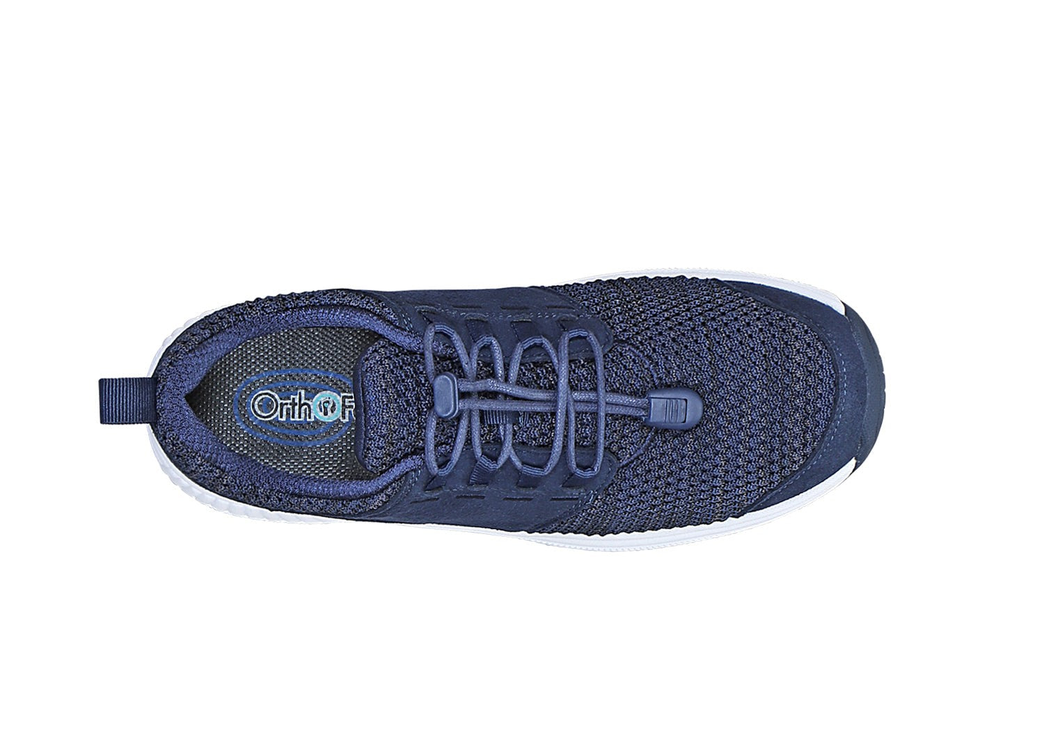 Orthofeet Francis No-Tie Stretch Cushioned Support Women's Sneakers - Blue - Bird's Eye View - 6