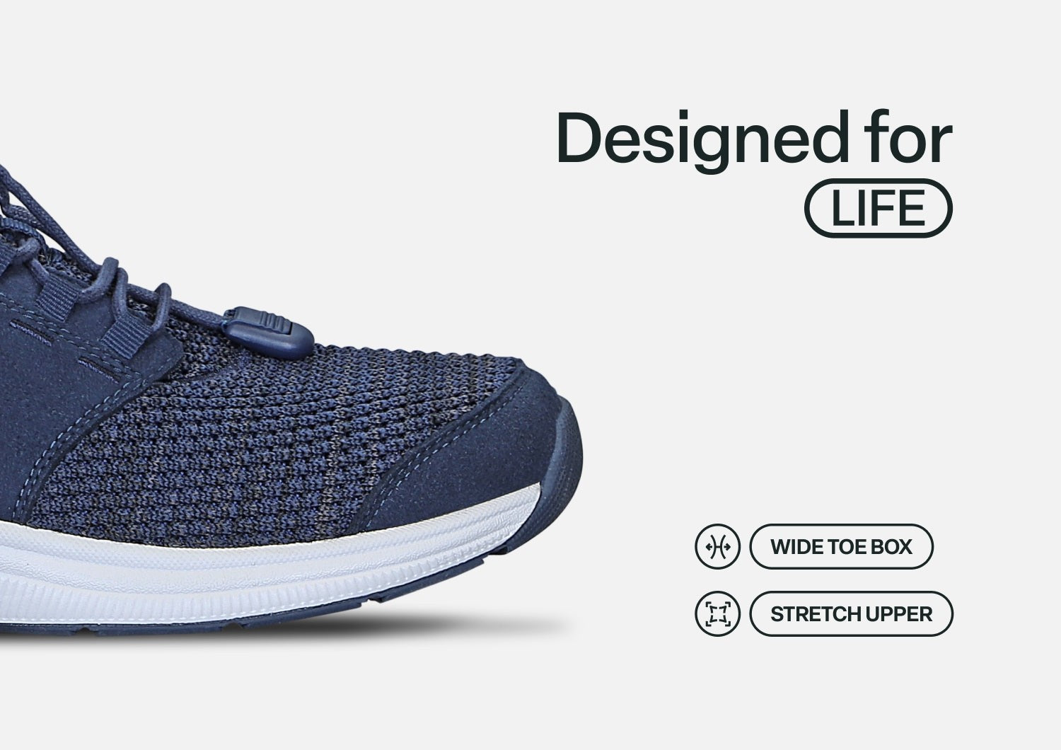 Orthofeet Francis No-Tie Stretch Cushioned Support Women's Sneakers - Blue - Feature Detail - 5
