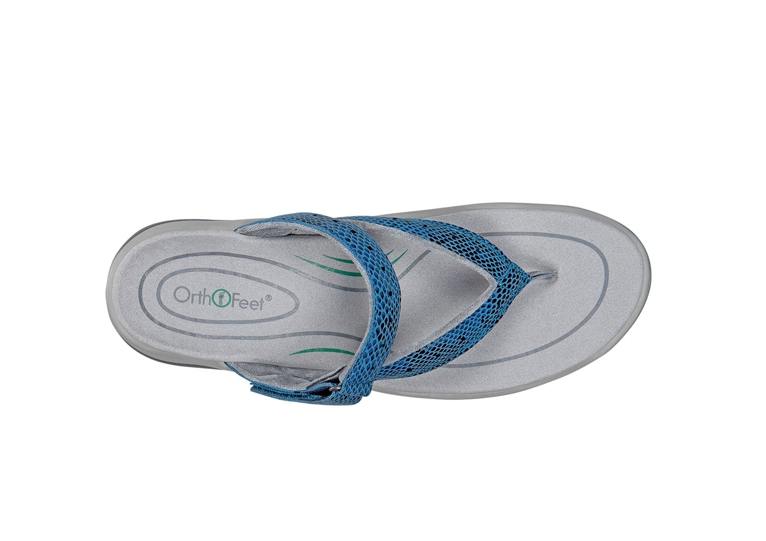 Orthofeet Gaya Supportive Women's Sandals - Blue - Bird's Eye View - 6